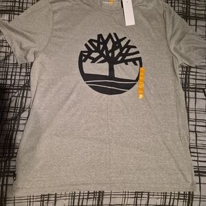 Timberland Gray Short Sleeve Tee with Tree Logo